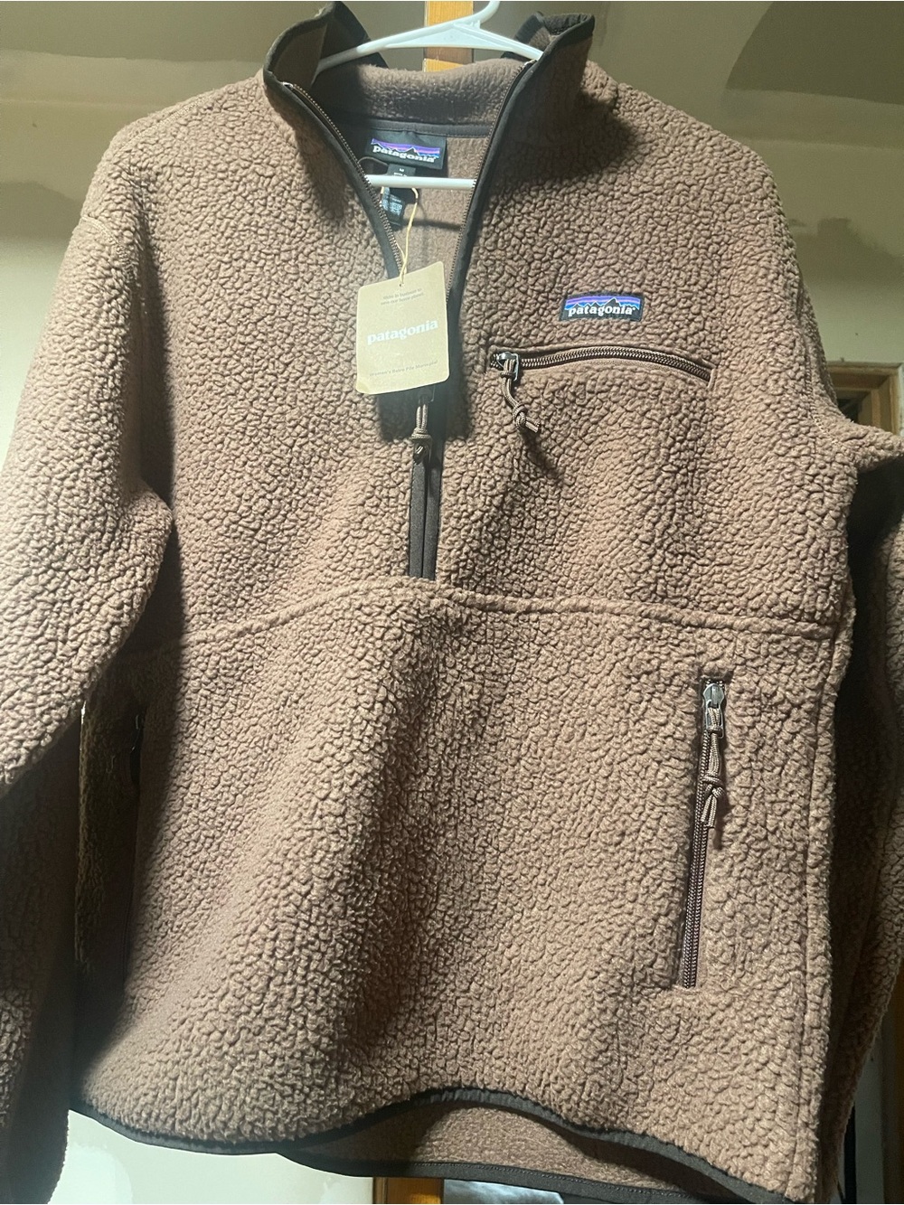 Patagonia Brown Sherpa Quarter-Zip Pullover